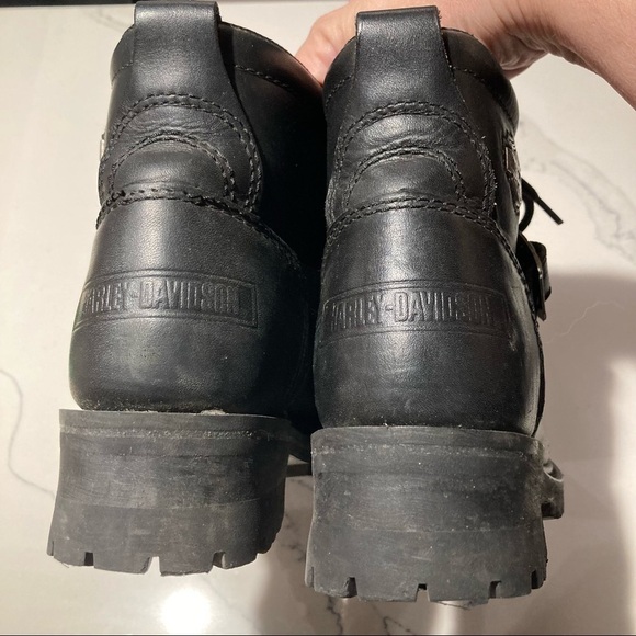HARLEY DAVIDSON Sz 6 Moto Chunky Sole Thick Leather Zipper and Buckles Booties - Picture 16 of 16